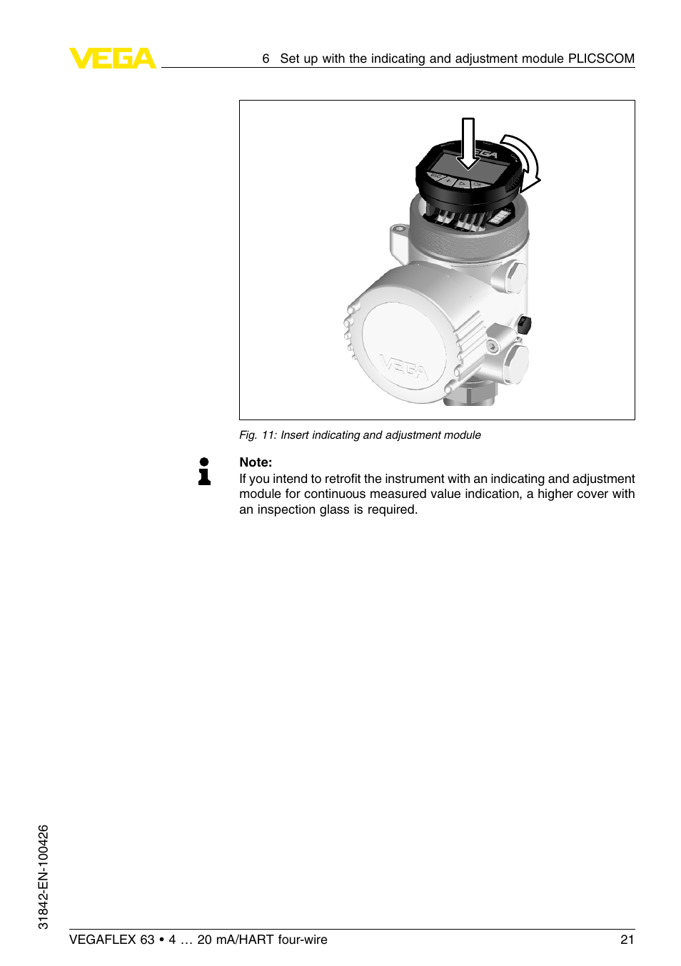 VEGA VEGAFLEX 63 4 … 20 mA_HART four-wire User Manual | Page 21 / 56