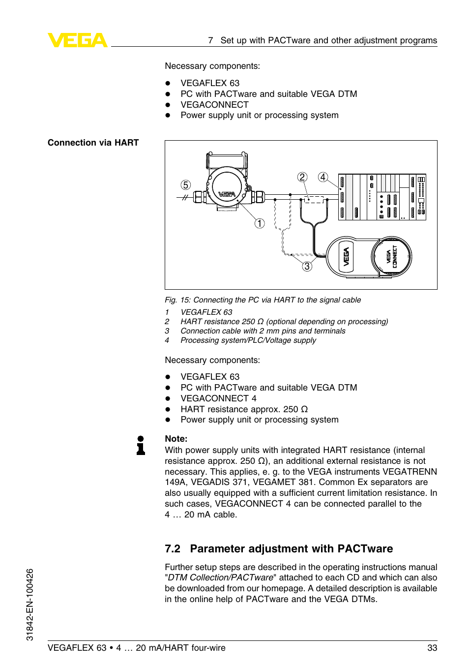 2 parameter adjustment with pactware | VEGA VEGAFLEX 63 4 … 20 mA_HART four-wire User Manual | Page 33 / 56