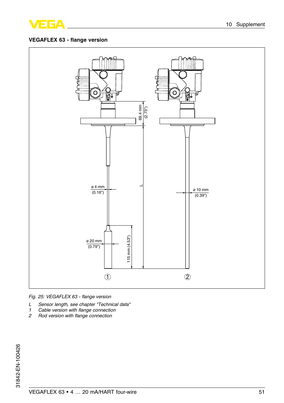 VEGA VEGAFLEX 63 4 … 20 mA_HART four-wire User Manual | Page 51 / 56