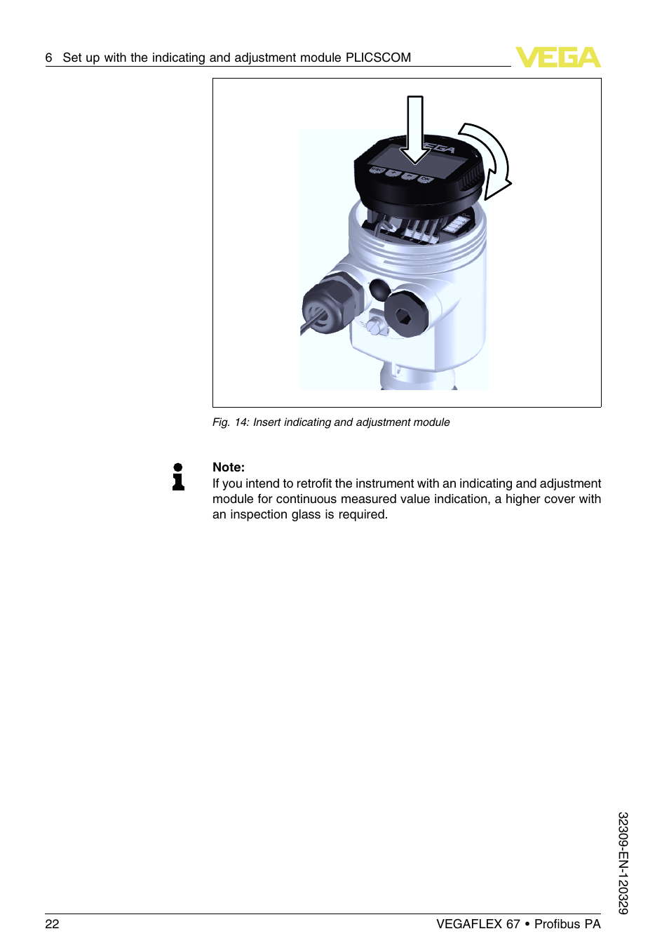 VEGA VEGAFLEX 67 (-20…+250°C) Profibus PA User Manual | Page 22 / 64