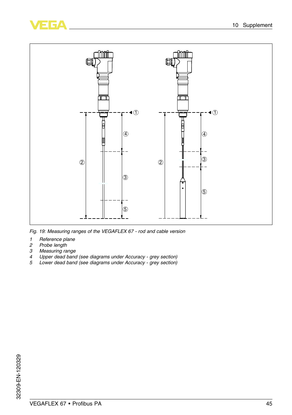 VEGA VEGAFLEX 67 (-20…+250°C) Profibus PA User Manual | Page 45 / 64
