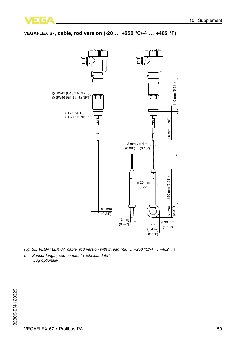 Vegaflex 67 | VEGA VEGAFLEX 67 (-20…+250°C) Profibus PA User Manual | Page 59 / 64