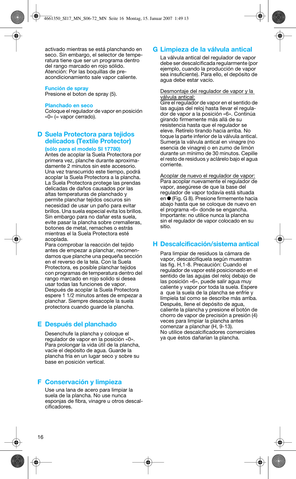 Braun SI 710 17610 PROSTYLE CONTROL User Manual | Page 16 / 70