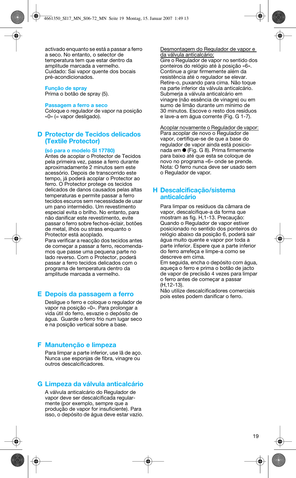 Braun SI 710 17610 PROSTYLE CONTROL User Manual | Page 19 / 70