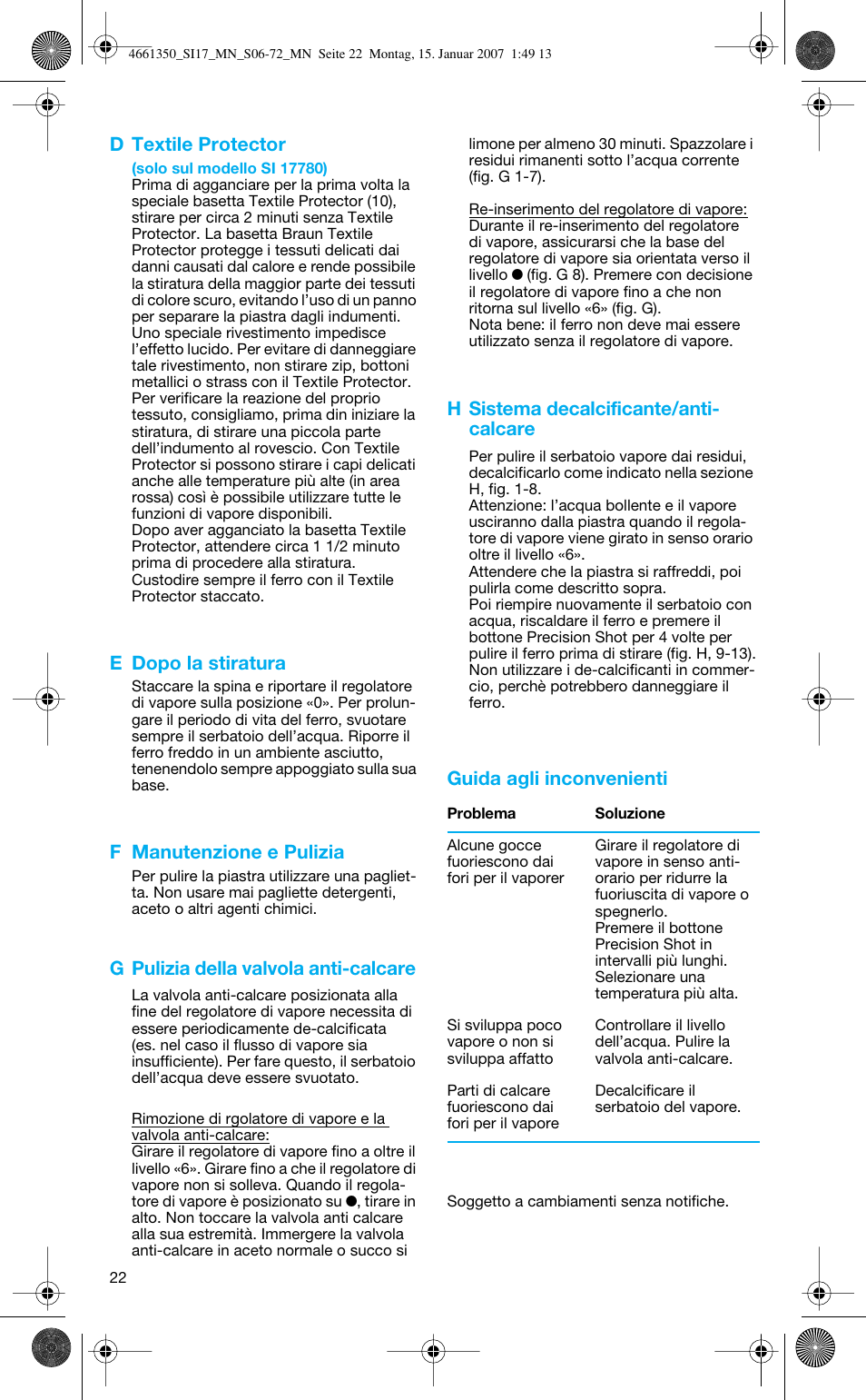 Braun SI 710 17610 PROSTYLE CONTROL User Manual | Page 22 / 70