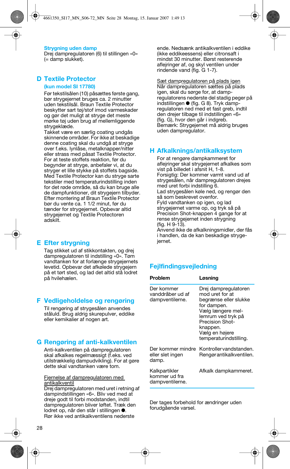 Braun SI 710 17610 PROSTYLE CONTROL User Manual | Page 28 / 70