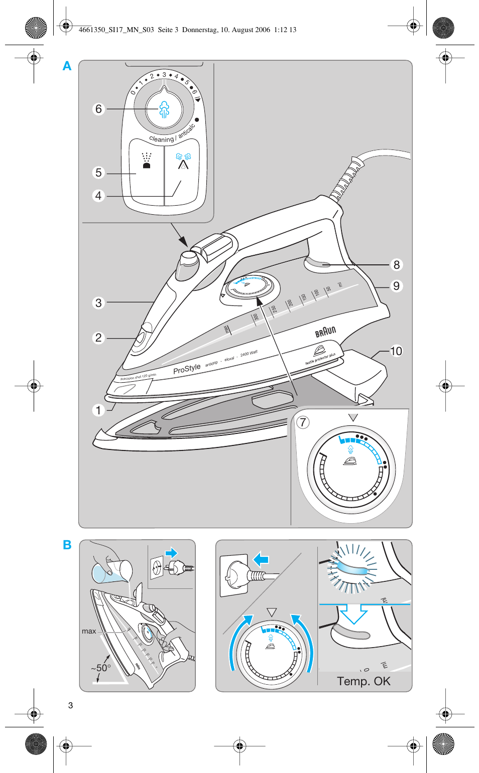 78 temp. ok | Braun SI 710 17610 PROSTYLE CONTROL User Manual | Page 3 / 70