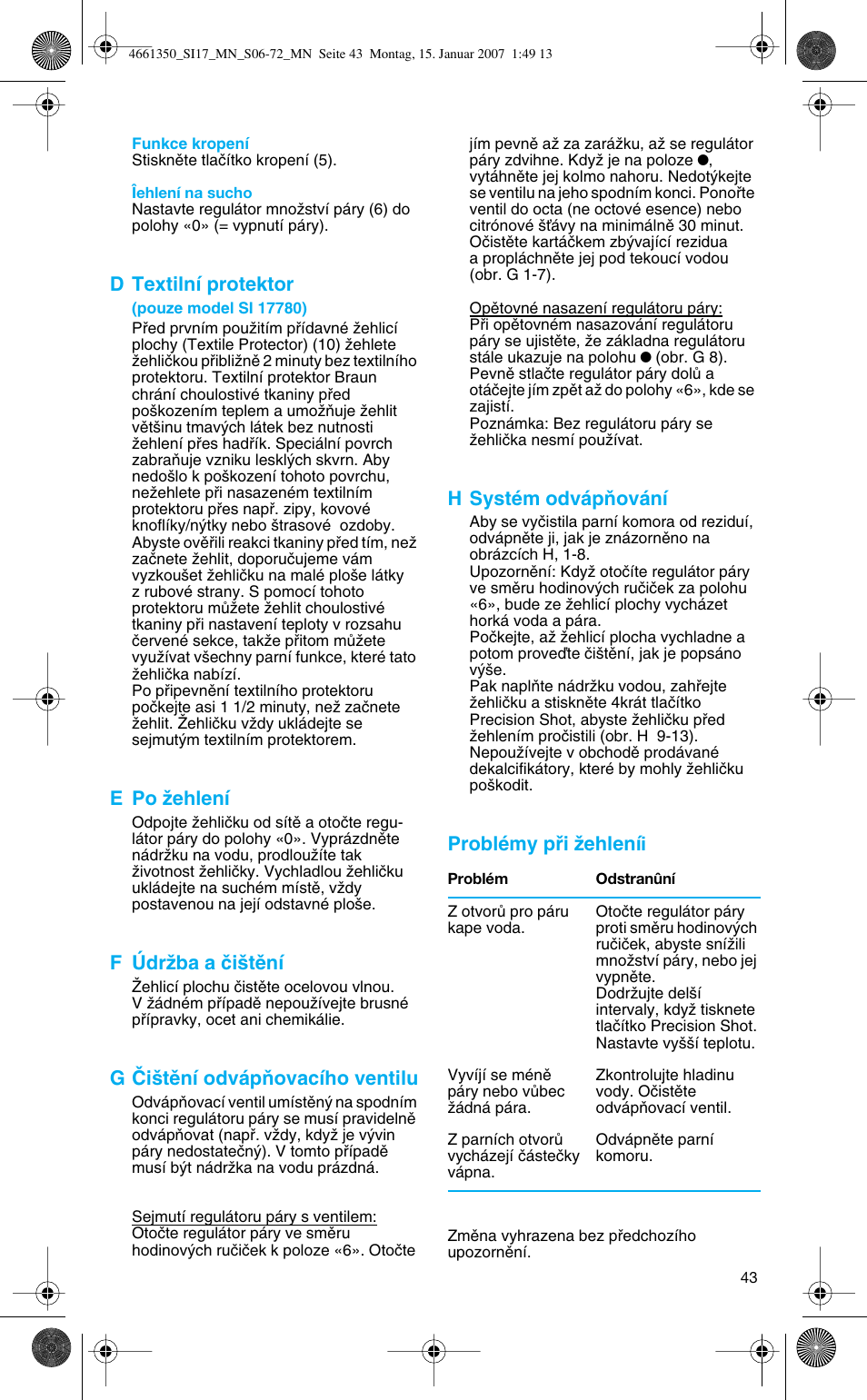 Braun SI 710 17610 PROSTYLE CONTROL User Manual | Page 43 / 70