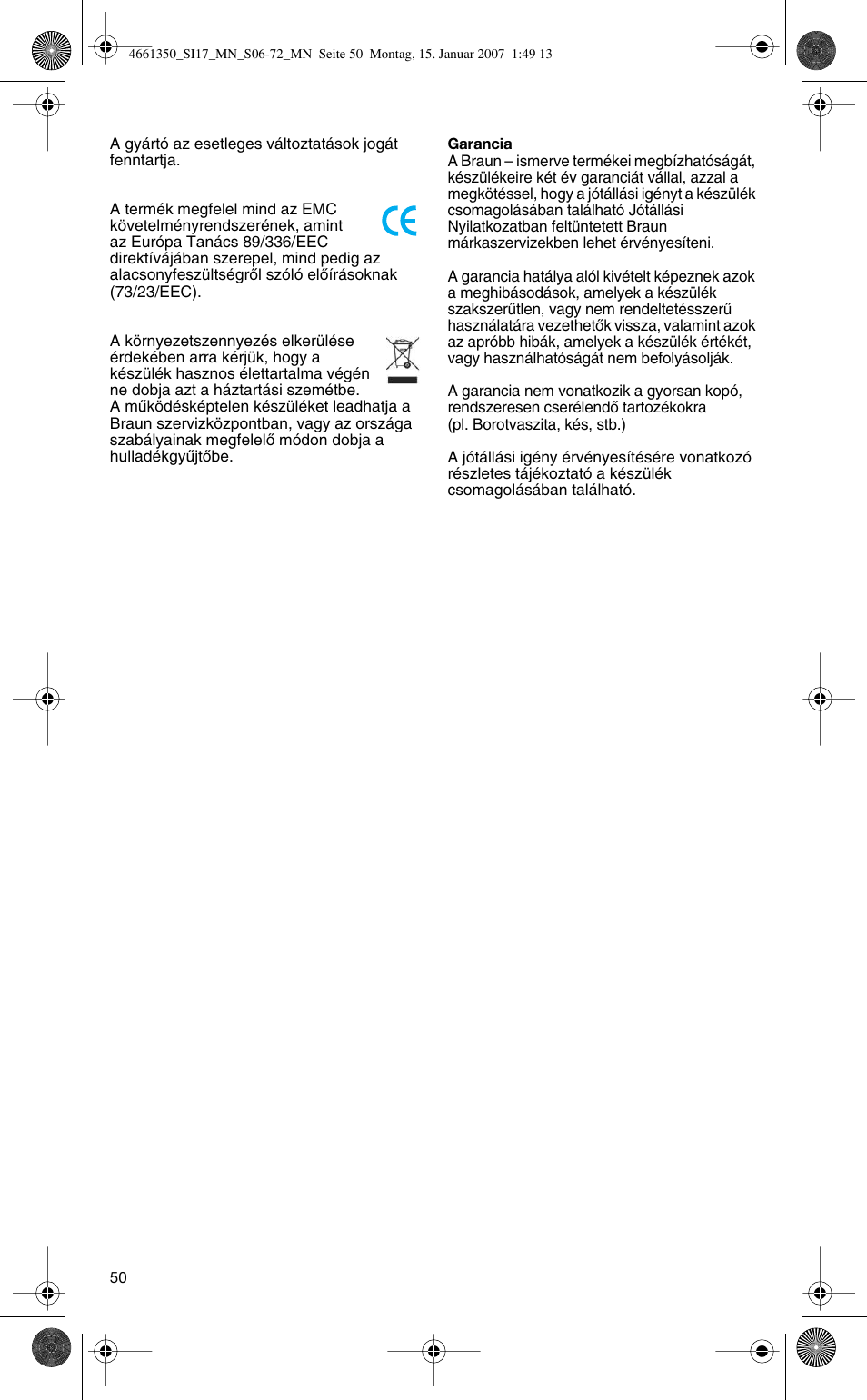 Braun SI 710 17610 PROSTYLE CONTROL User Manual | Page 50 / 70