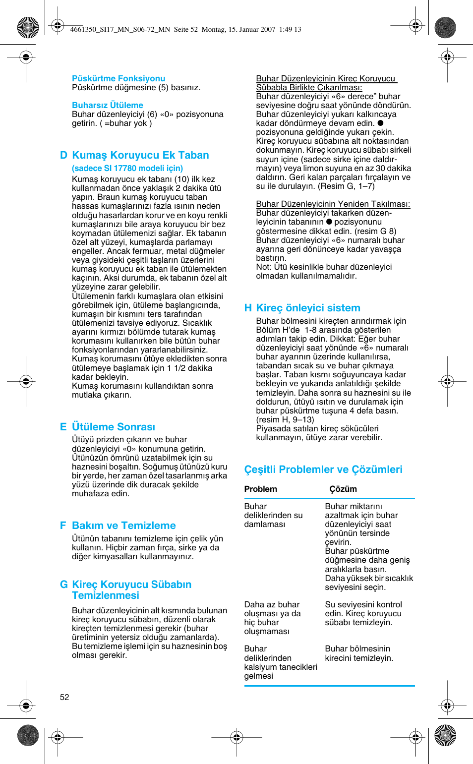 Braun SI 710 17610 PROSTYLE CONTROL User Manual | Page 52 / 70