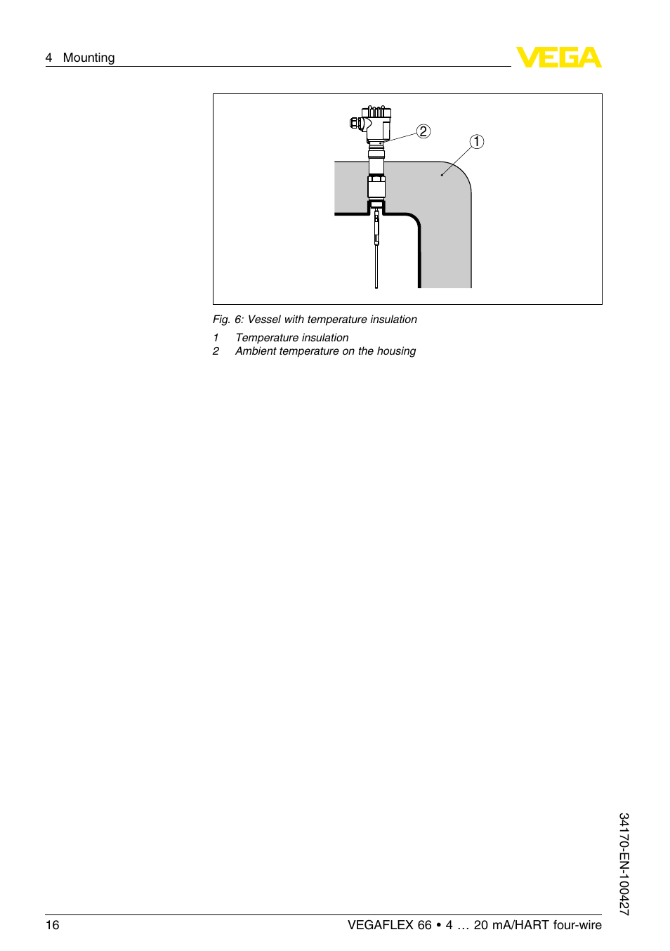 VEGA VEGAFLEX 66 (-20…+250°C) 4 … 20 mA_HART four-wire User Manual | Page 16 / 56