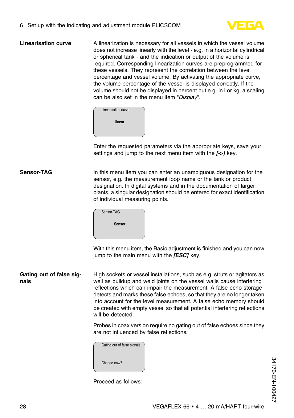 VEGA VEGAFLEX 66 (-20…+250°C) 4 … 20 mA_HART four-wire User Manual | Page 28 / 56
