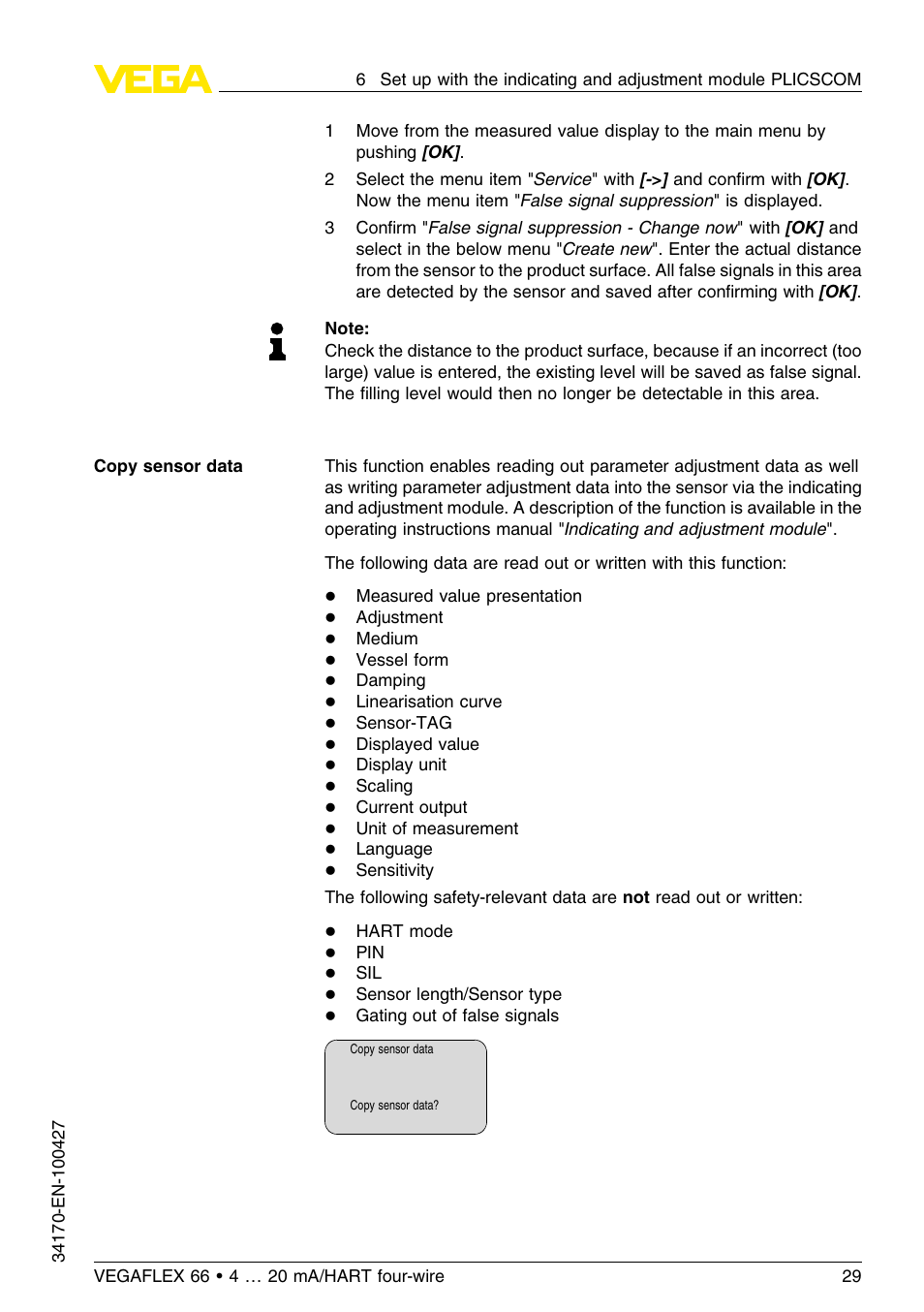 VEGA VEGAFLEX 66 (-20…+250°C) 4 … 20 mA_HART four-wire User Manual | Page 29 / 56