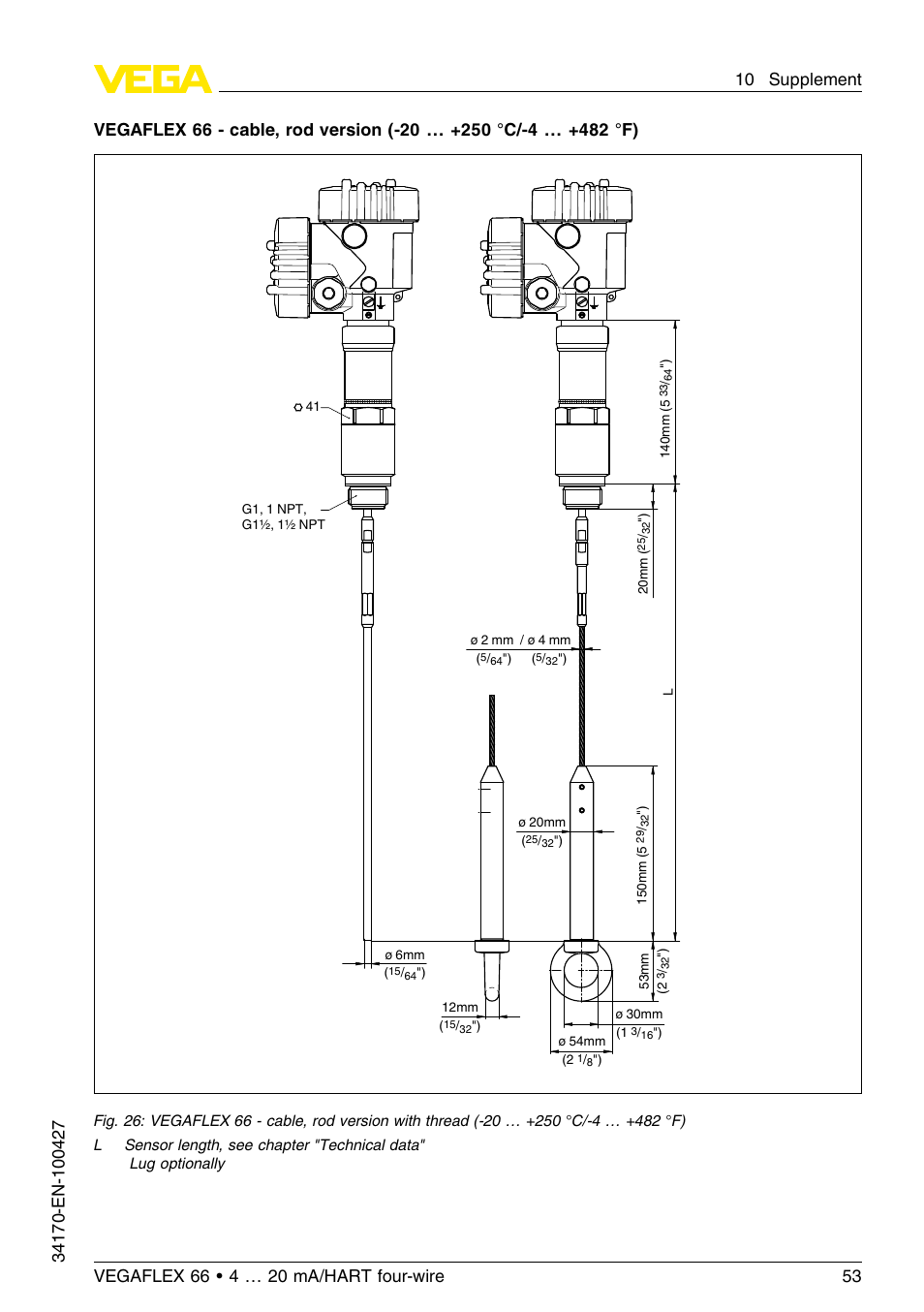 VEGA VEGAFLEX 66 (-20…+250°C) 4 … 20 mA_HART four-wire User Manual | Page 53 / 56