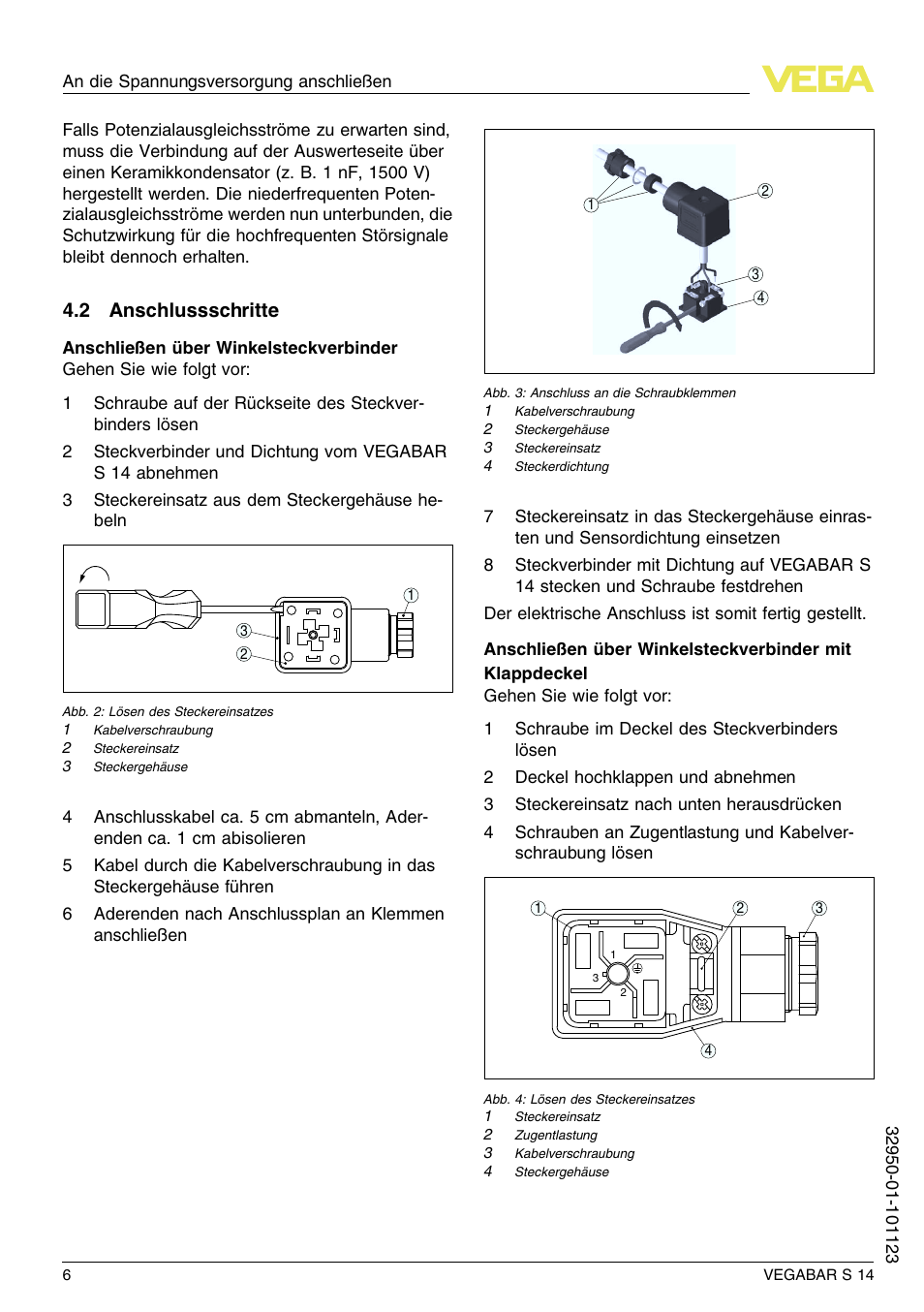 2 anschlussschritte | VEGA VEGABAR S 14 User Manual | Page 6 / 52