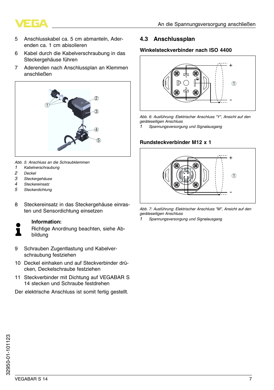 3 anschlussplan | VEGA VEGABAR S 14 User Manual | Page 7 / 52