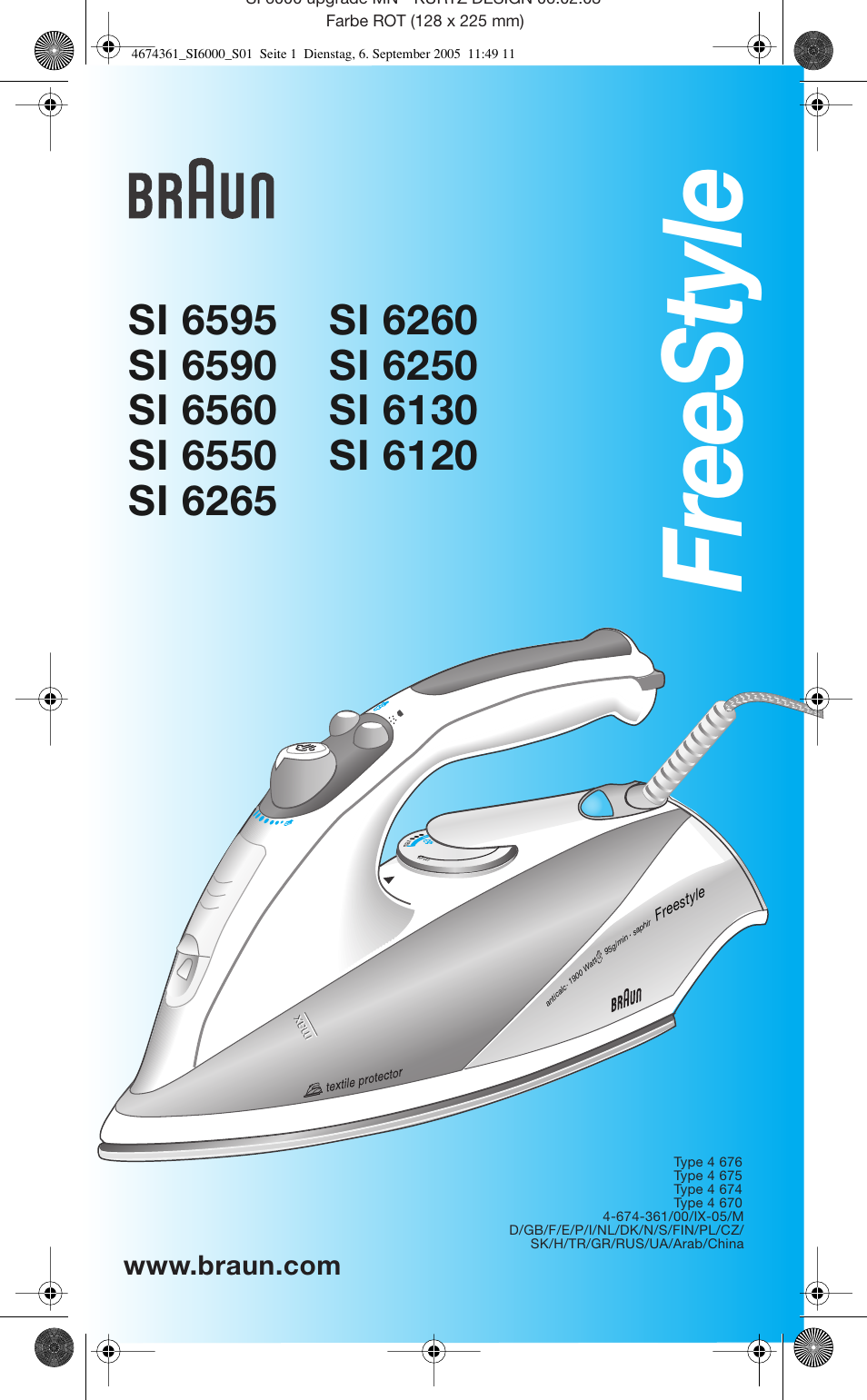 Braun SI 6265 FREESTYLE User Manual | 73 pages