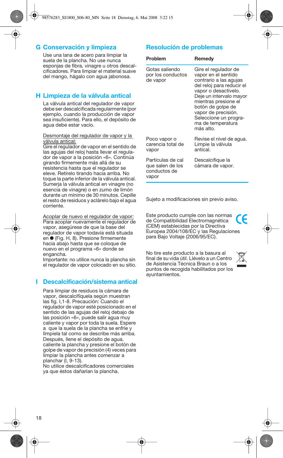 Braun SI 770 18895 TEXSTYLE CONTROL User Manual | Page 18 / 77