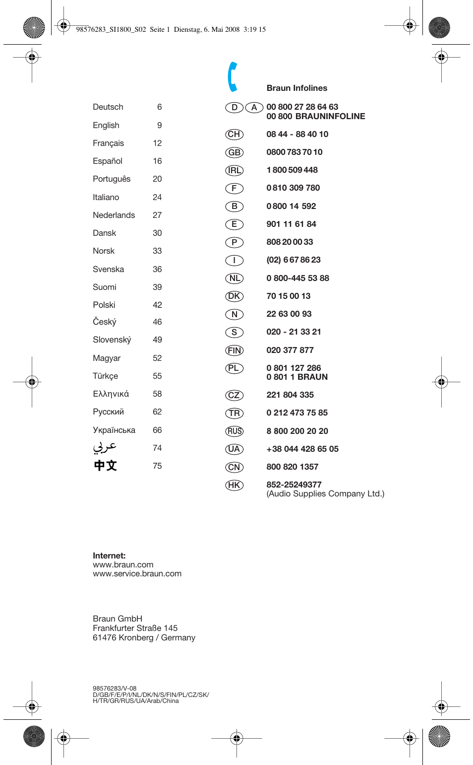 Braun SI 770 18895 TEXSTYLE CONTROL User Manual | Page 2 / 77