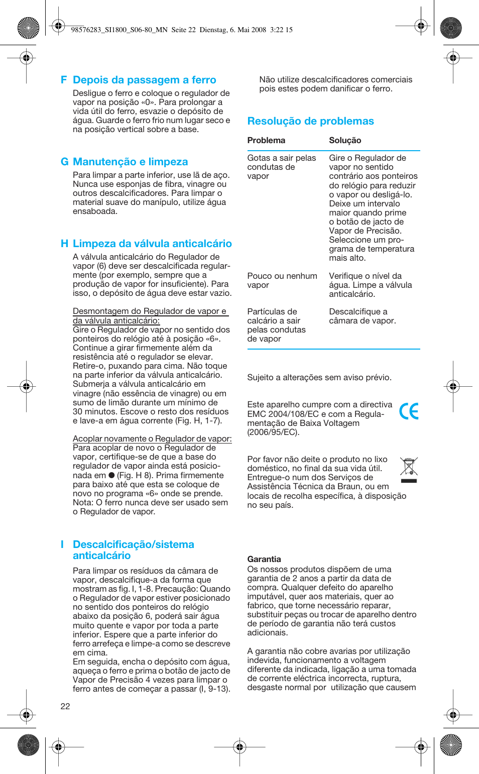 Braun SI 770 18895 TEXSTYLE CONTROL User Manual | Page 22 / 77