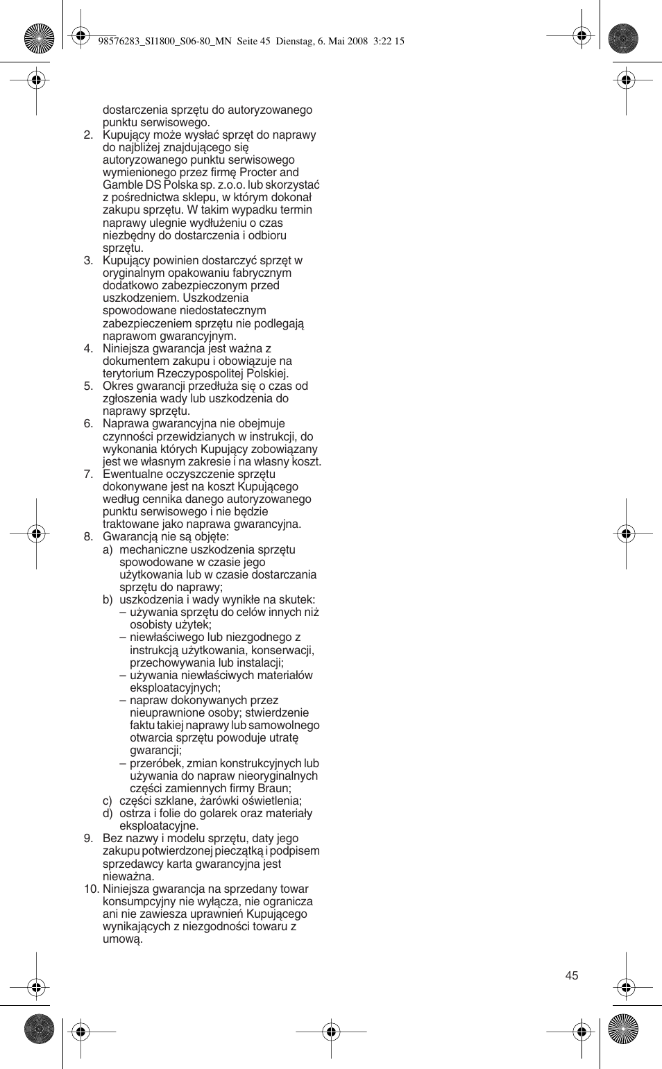 Braun SI 770 18895 TEXSTYLE CONTROL User Manual | Page 45 / 77