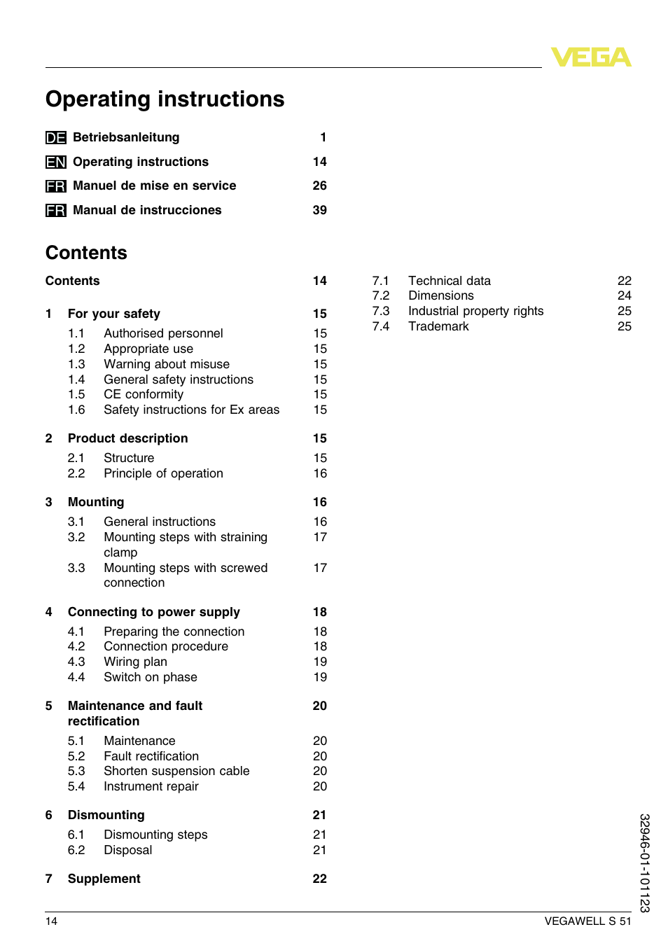 VEGA VEGAWELL S 51 User Manual | Page 14 / 52