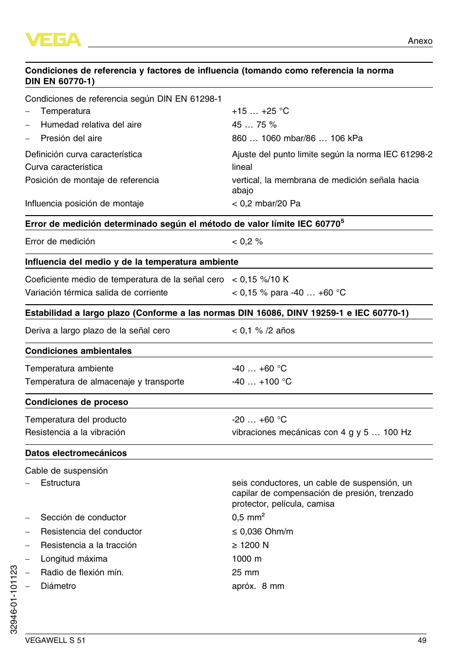 VEGA VEGAWELL S 51 User Manual | Page 49 / 52