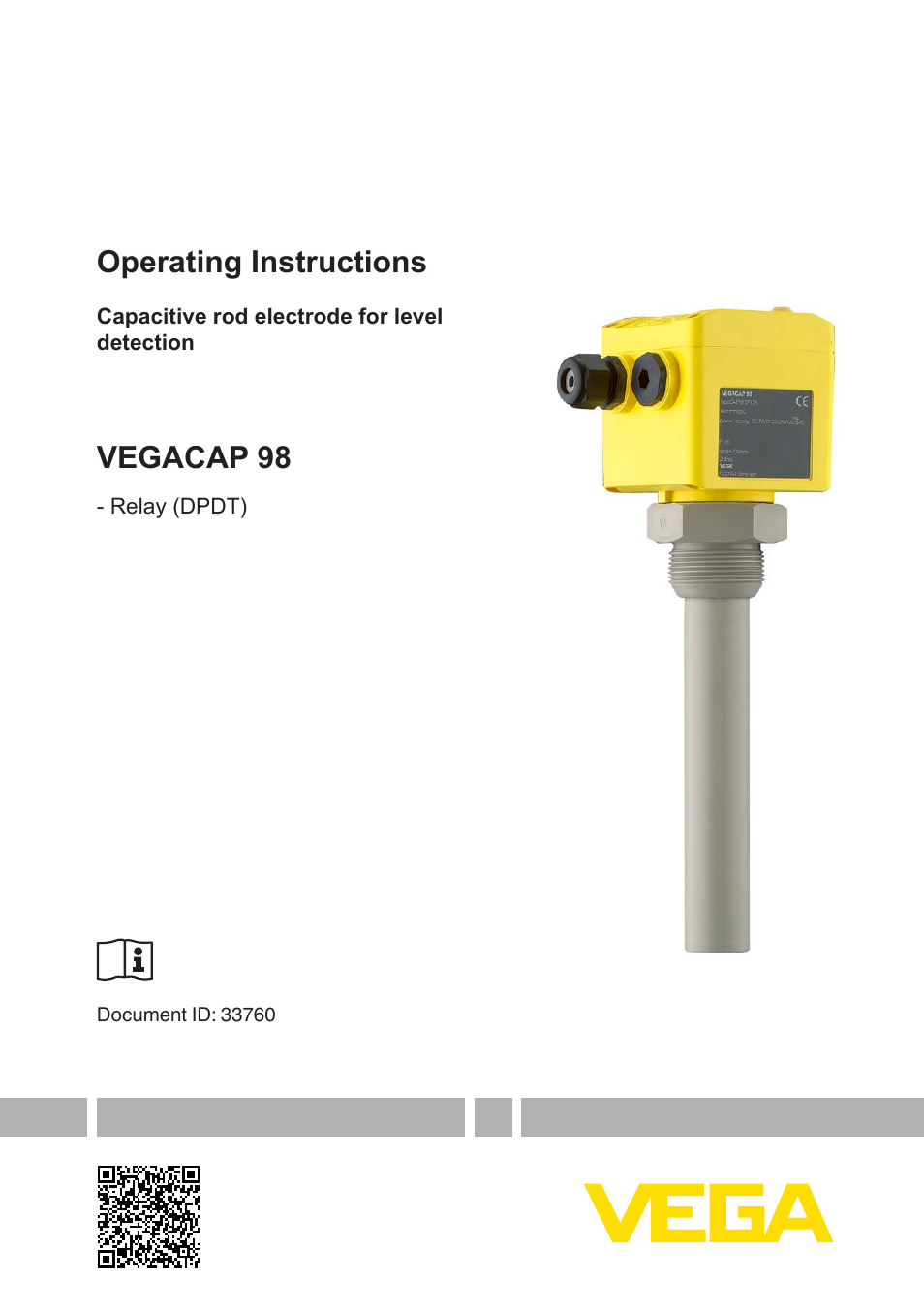 VEGA VEGACAP 98 - Relay (DPDT) User Manual | 28 pages