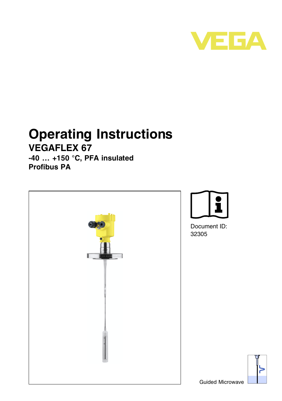 VEGA VEGAFLEX 67 (-40…+150°C PFA insulated) Profibus PA User Manual | 60 pages