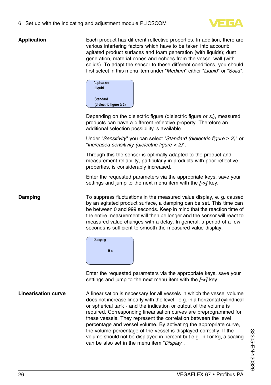 VEGA VEGAFLEX 67 (-40…+150°C PFA insulated) Profibus PA User Manual | Page 26 / 60