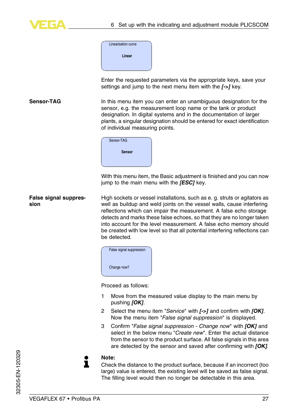 VEGA VEGAFLEX 67 (-40…+150°C PFA insulated) Profibus PA User Manual | Page 27 / 60