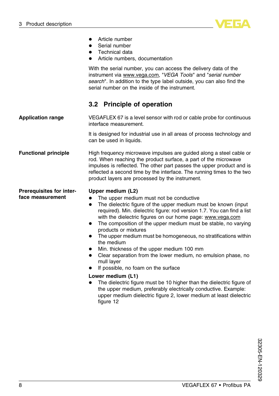 2 principle of operation | VEGA VEGAFLEX 67 (-40…+150°C PFA insulated) Profibus PA User Manual | Page 8 / 60