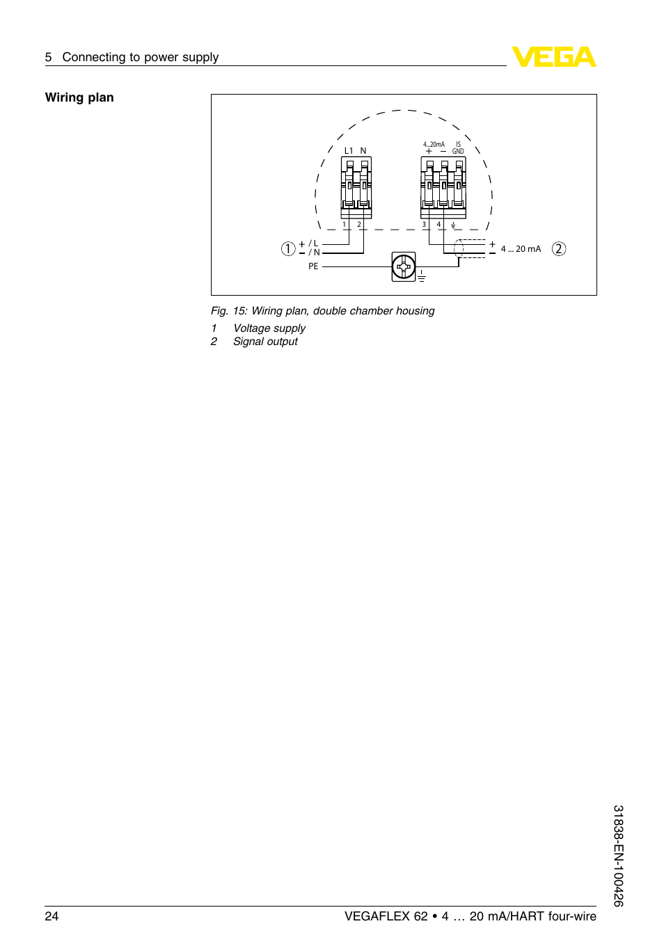 VEGA VEGAFLEX 62 4 … 20 mA_HART four-wire User Manual | Page 24 / 60