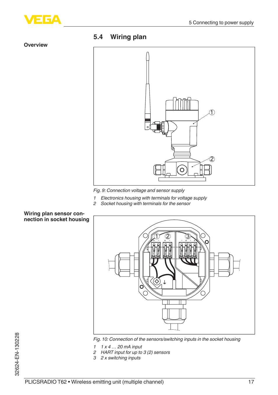 4 wiring plan | VEGA PLICSRADIO T62 Wireless emitting unit User Manual | Page 17 / 44