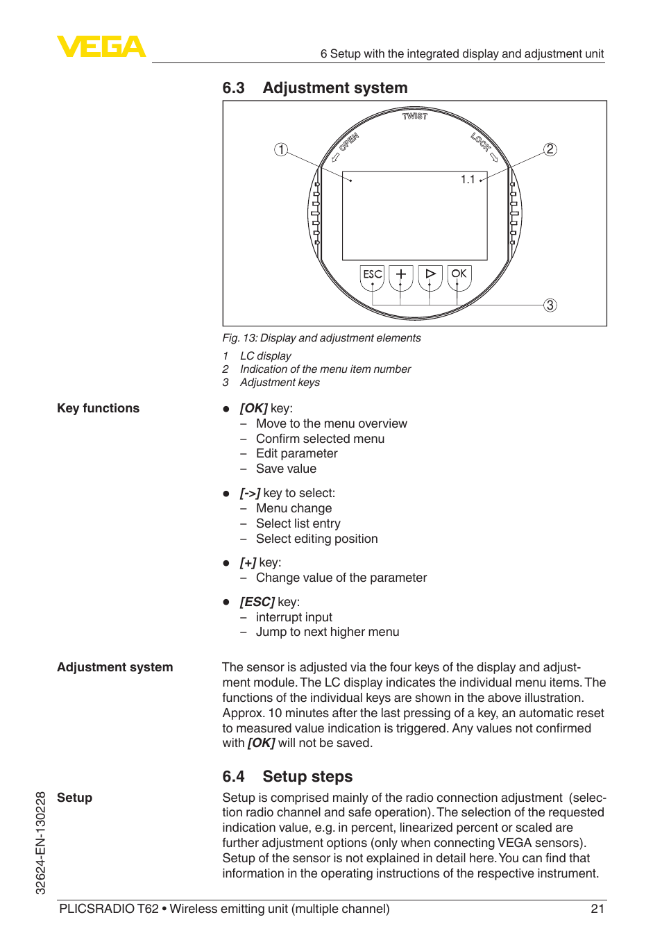 VEGA PLICSRADIO T62 Wireless emitting unit User Manual | Page 21 / 44