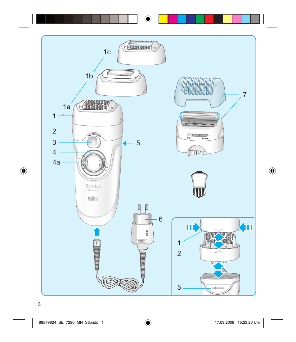 Braun SE 7280 SILK EPIL XPRESSIVE User Manual | Page 3 / 106