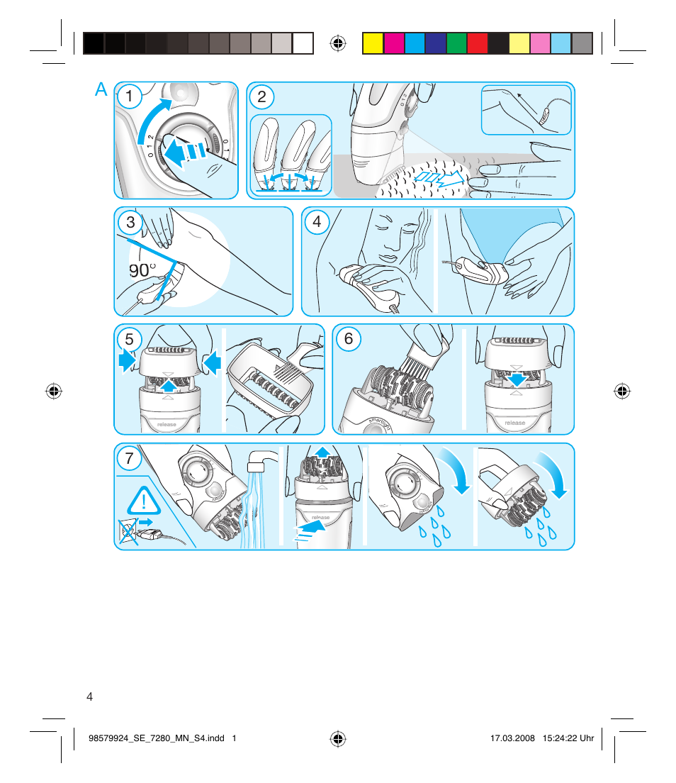 Braun SE 7280 SILK EPIL XPRESSIVE User Manual | Page 4 / 106