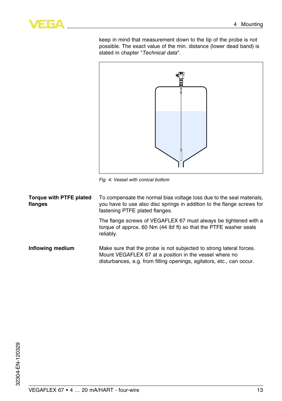VEGA VEGAFLEX 67 (-40…+150°C PFA insulated) 4 … 20 mA_HART four-wire User Manual | Page 13 / 56
