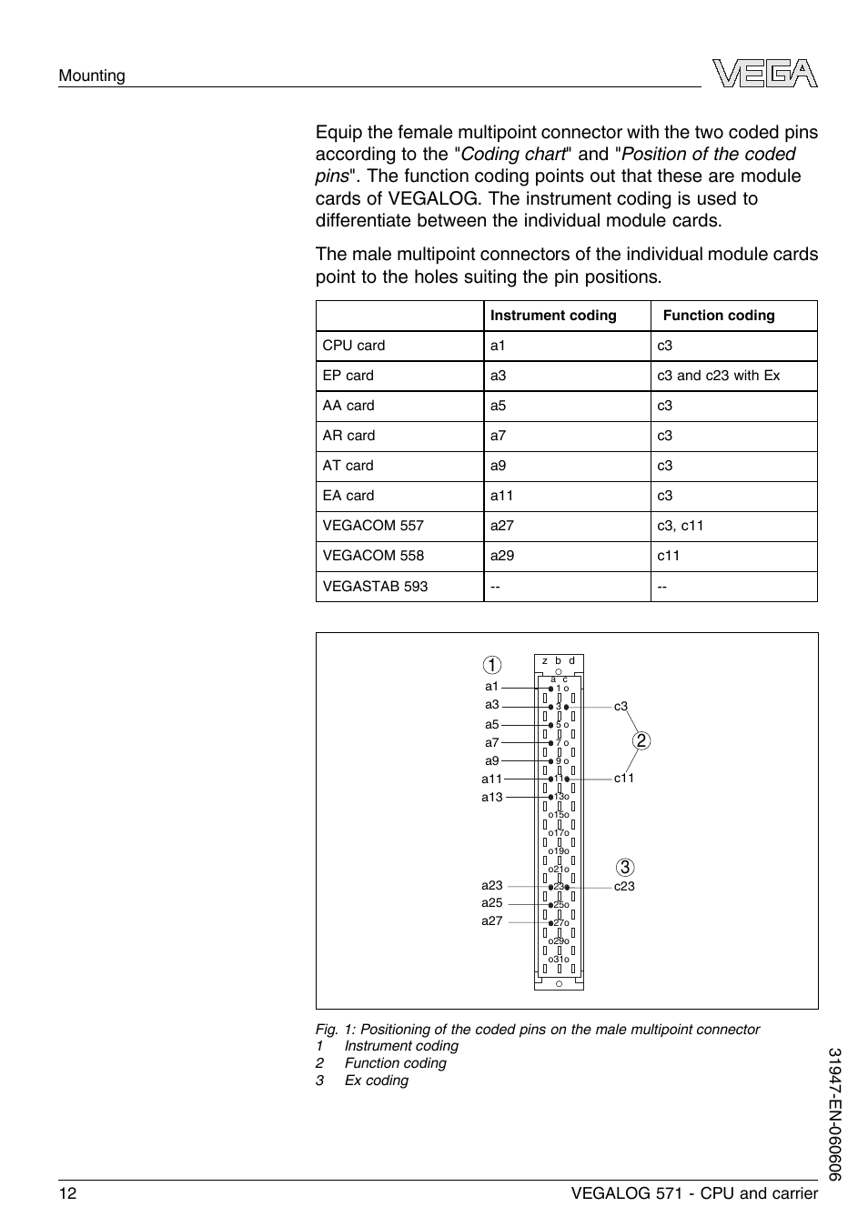 VEGA VEGALOG 571 CPU and carrier User Manual | Page 12 / 36