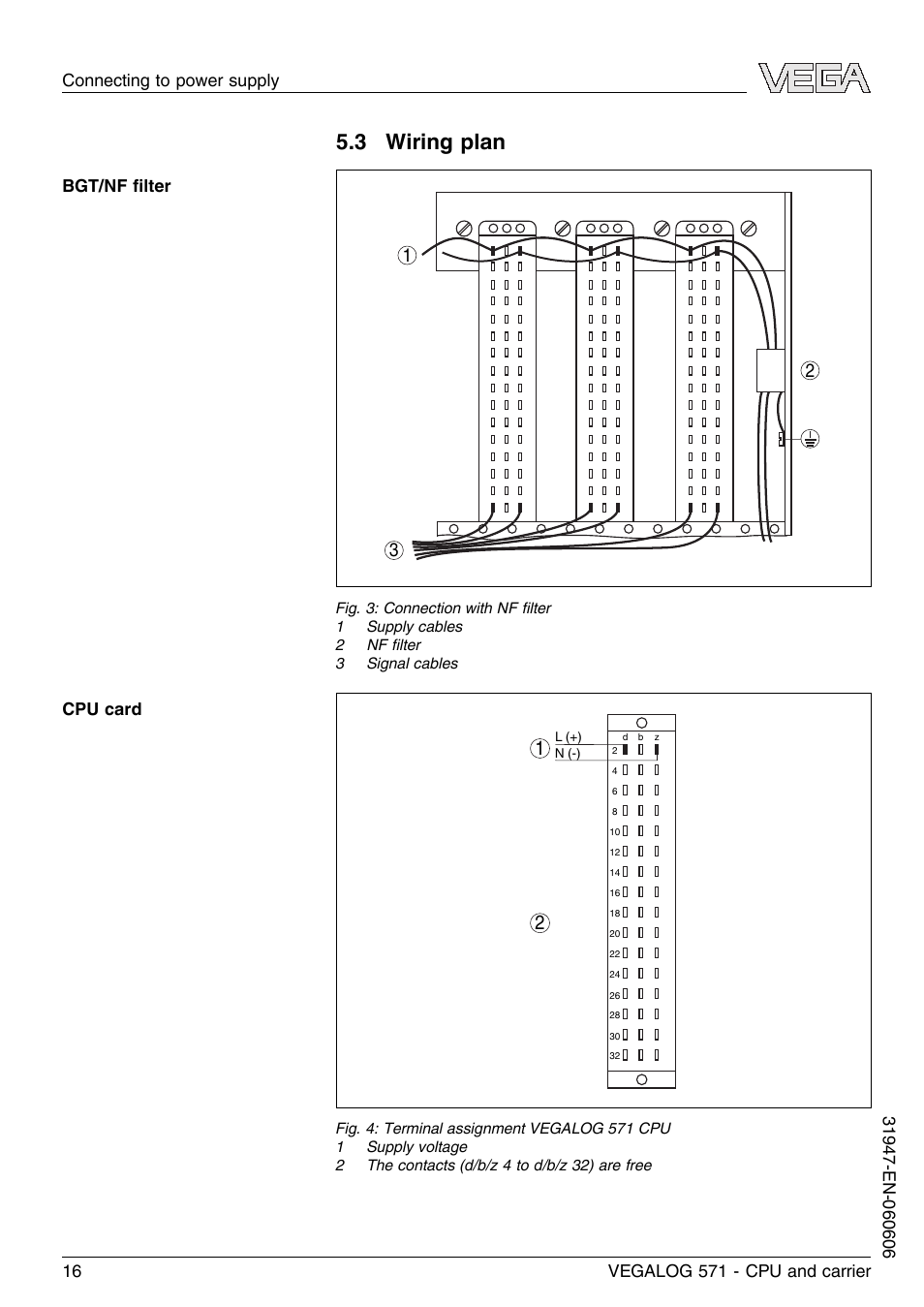 3 wiring plan | VEGA VEGALOG 571 CPU and carrier User Manual | Page 16 / 36