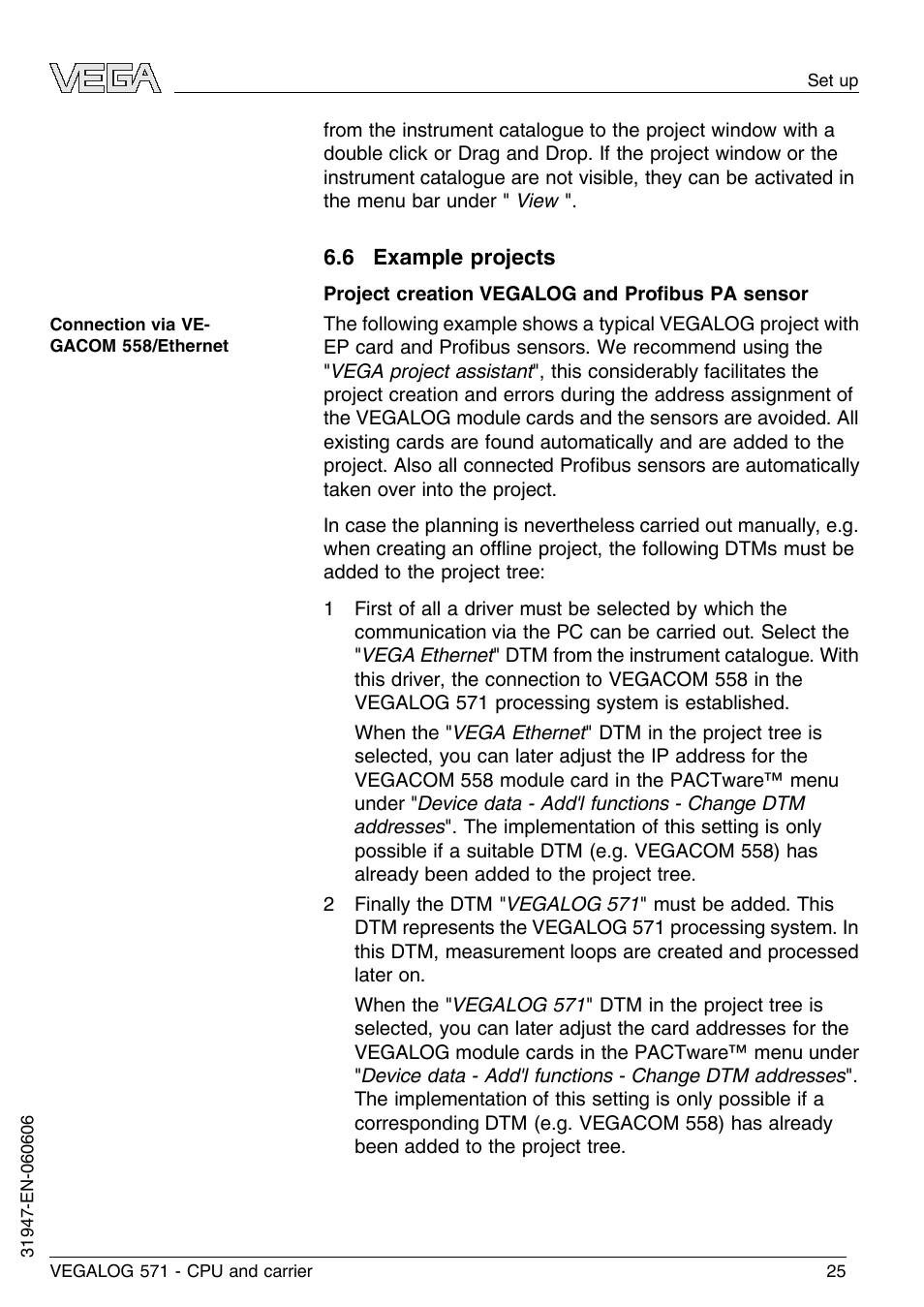 6 example projects | VEGA VEGALOG 571 CPU and carrier User Manual | Page 25 / 36