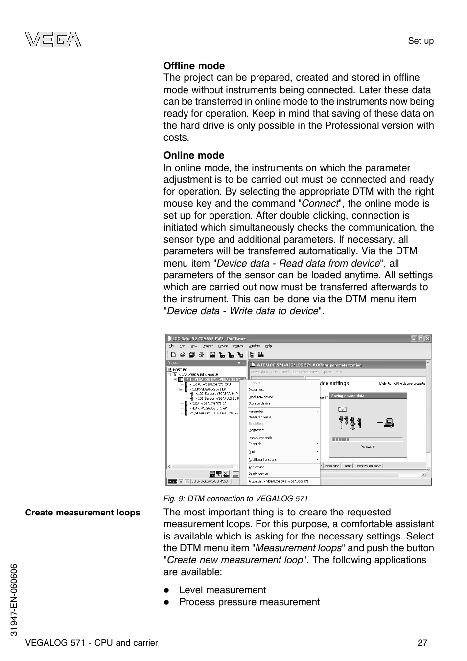 VEGA VEGALOG 571 CPU and carrier User Manual | Page 27 / 36