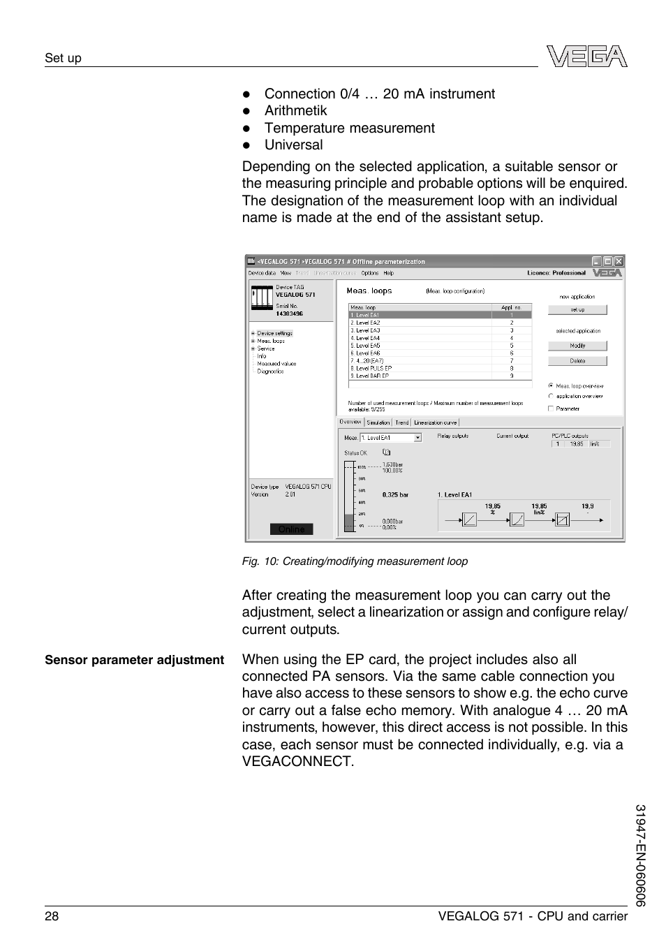 VEGA VEGALOG 571 CPU and carrier User Manual | Page 28 / 36
