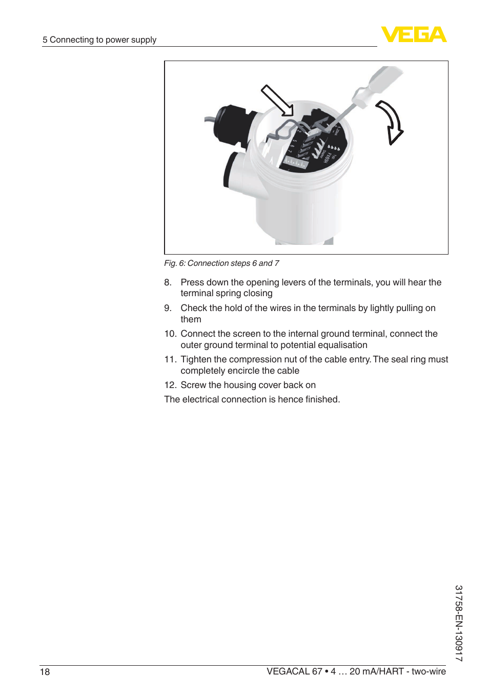 VEGA VEGACAL 67 4 … 20 mA_HART - two-wire User Manual | Page 18 / 52