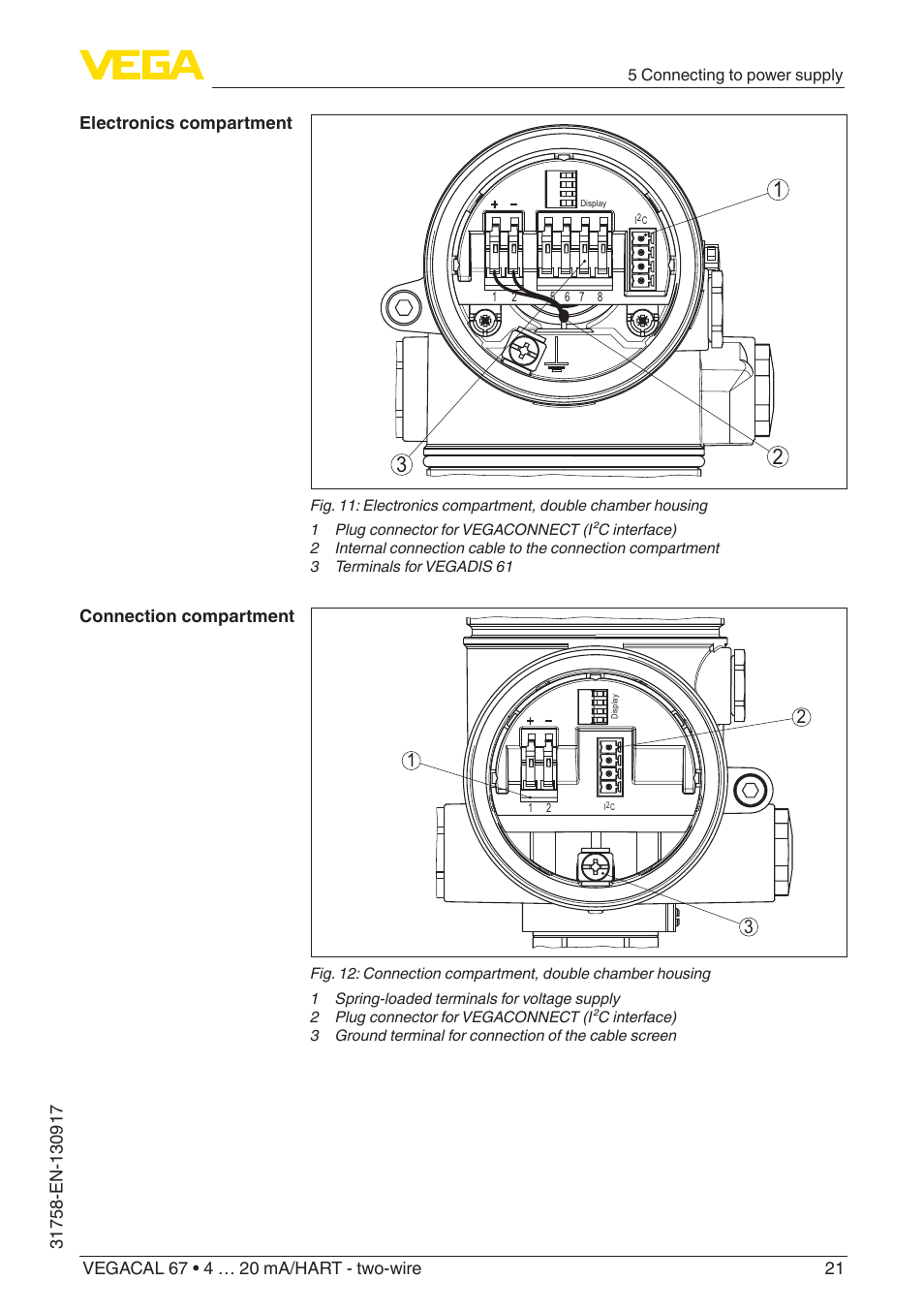 VEGA VEGACAL 67 4 … 20 mA_HART - two-wire User Manual | Page 21 / 52