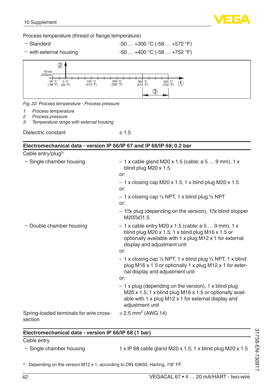VEGA VEGACAL 67 4 … 20 mA_HART - two-wire User Manual | Page 42 / 52