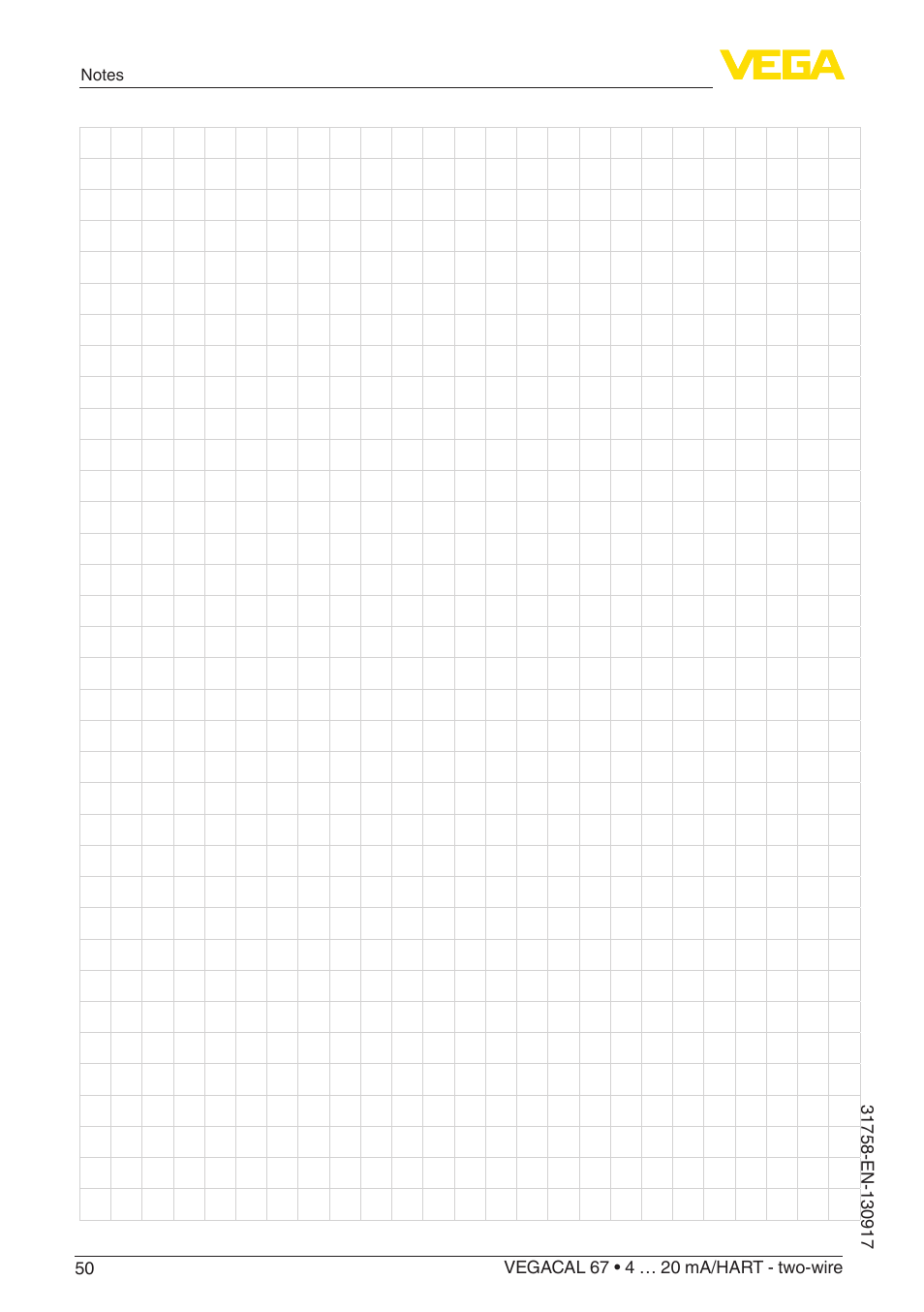 VEGA VEGACAL 67 4 … 20 mA_HART - two-wire User Manual | Page 50 / 52