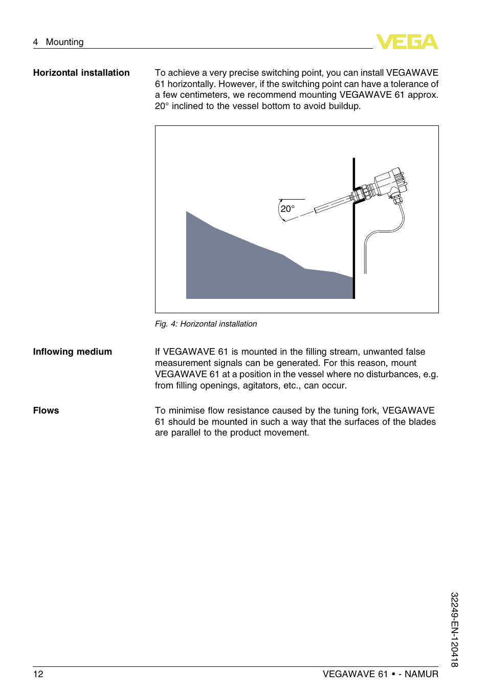 VEGA VEGAWAVE 61 - NAMUR User Manual | Page 12 / 40
