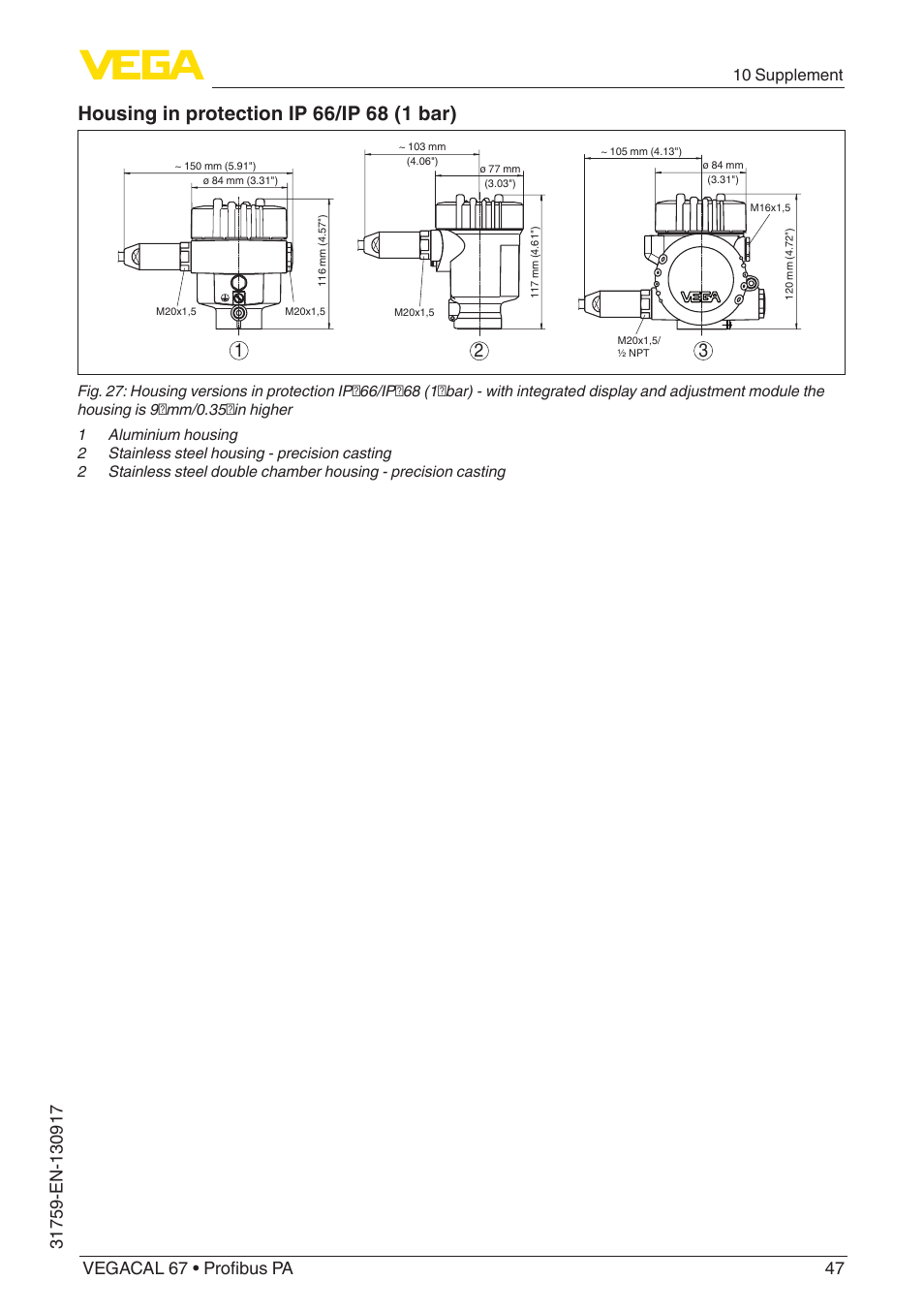 10 supplement | VEGA VEGACAL 67 Profibus PA User Manual | Page 47 / 52