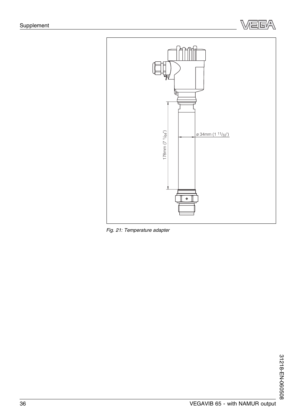 VEGA VEGAVIB 65 - NAMUR User Manual | Page 36 / 40